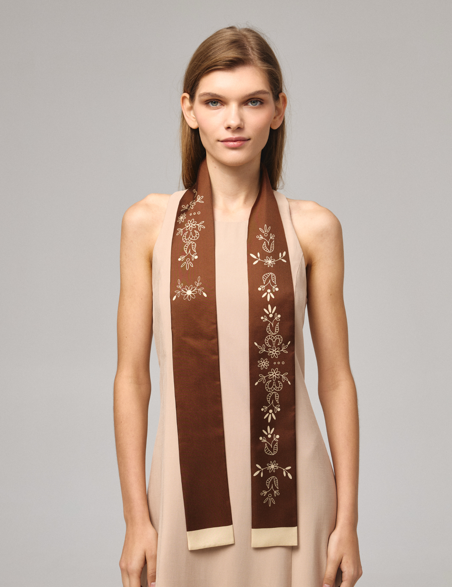 Картинка Шовкова стрічка Twilly «Мереживо» Chocolate 